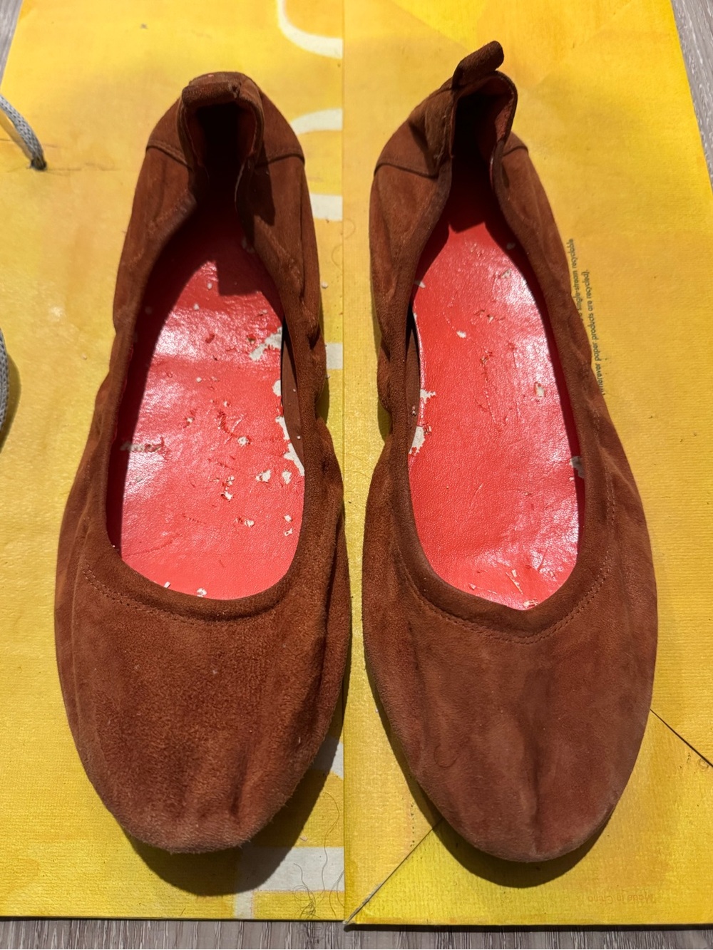 Cole Haan with Nike Air brown suede ballet flats, size 10